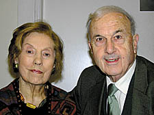 Actors Sylvia Read and William Fry in Hampstead Parish Church for their last performance in Hampstead  