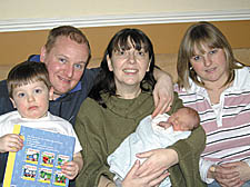 Mick, Frankie, Debbie and Freddie Winston with neighbour Lorraine Hopkins  