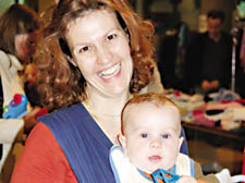 Lalita du Perron with baby Lucas 