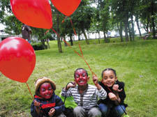 On holiday in Maiden Lane- Mohamed Sharif (3), Salim Sharif (5) and Sara Nur (4) 