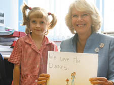 The Duchess is pictured with pupil Sophia Benko.