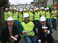 Cllr Keith Moffitt, left, with Garnier general manager Guy Farmer and Simon Pitkeathley, chief executive of CTU 