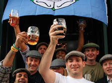 bar man Gurdeep Manku (left) with the Yorkshire Day London branch