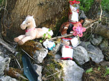 Shrine to Salma ElSharkaway at Miller's Dale in Derbyshire 