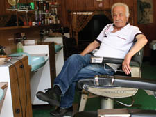 Andreas Lysandrou in his Chalk Farm barber shop  