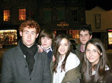 Students Toby Harley, Alex Rainey, Rachel Stern, Alex Lingwood and Kiki Raigne, who are coffee shop regulars