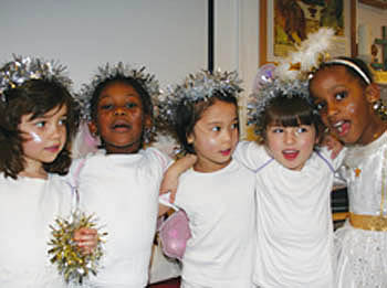 Angels at Holy Trinity: Katerina Manthjo, Victoria Thomas, Sweet Roque, Tiffany Brown and Jade Cardosso.