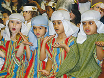 four shepherds from Beckford School in West Hampstead