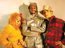 Tin Man Hakeem Gabriel, 16, Scarecrow Agon Koshi, 15 and Lion Rebecca Christofides, 14.