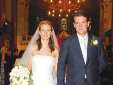 Bride Alla Ouvarova with groom Murray Chapples