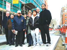 Business owners at the roadworks in Tavistock Place 