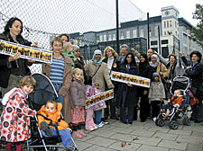 Parents call for Mount Pleasant post office depot to make way for a school during a recent protest  