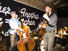 Drew McConnell of the group Babyshambles playing at the Proud bar event