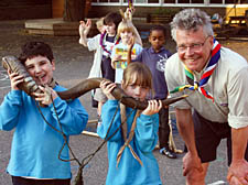 New start: 1st Hampstead Heath leader William Nawrocki with Tobias Costa, 7, Anna Nawrocki, 7 and friends at Gospel Oak Primary School yesterday (Wednesday)