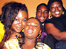 Sherifah Ponle, left, with her siblings Simbi El-Aziz, Tosin Musa and Yasmine Ponle 