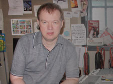 Edwyn Collins in his studio. 