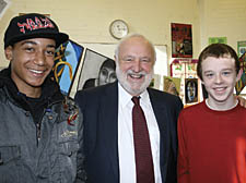 Frank Dobson with Kallum Cosens and Conor Carroll