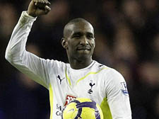 Hotshot Jermaine Defoe, with the match ball following Spurs' nine goal demolition of Wigan