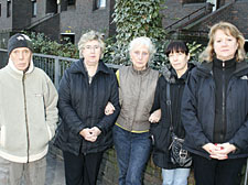 Tenants Leo Fitzgerald, Maureen Hall, Anne Harris, Lisa Burr and Jean Cross