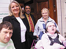 From left, Scott Coventry, his mother Barbara, relief manager Kiran Parmai, Aileen McKenna and daughter Nicole