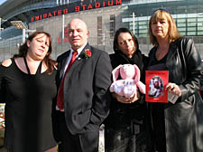 Dainton's funeral, friends at the shrine for Dainton, Emirates Stadium