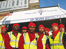 Team colours – the new “green police” in their red uniforms.