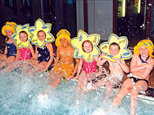 Young swimmers at the Cally Pool launch of Swimathon challenge