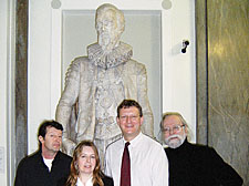 From left, council leader James Kempton and antiques traders Esme Johnson, Mike Weedon and Jan Van Den Bosch