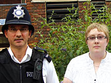 Safer Neighbourhoods PC Carel Le Masson with Councillor Lisa Spall