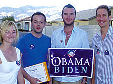 From left: Utah resident Natalie Dansie with Cllr James Murray, Islington resident and Labour Party member John Greenshields, and Labour party member Tim Nuthall