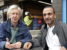 Cllr Kasprzyk and Metro café owner Mahmoud Ismail