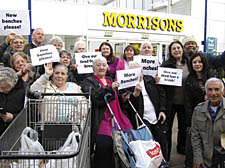 Shoppers who want their benches back