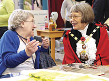 Joyce Smith with Mayor Anna Berent at Sotheby