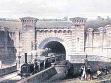 A rural scene from around 1840 depicting the entrance of the Primrose Hill Tunnel near Camden Town