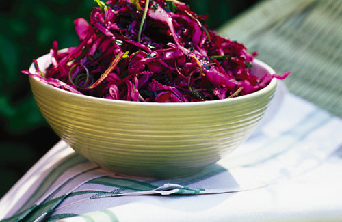 Beetroot and peach salad