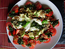 Avocado, tomato and mozzarella salad