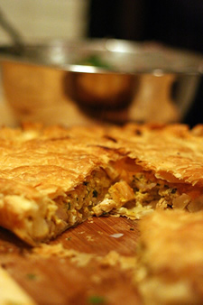 Moroccan chicken in filo 