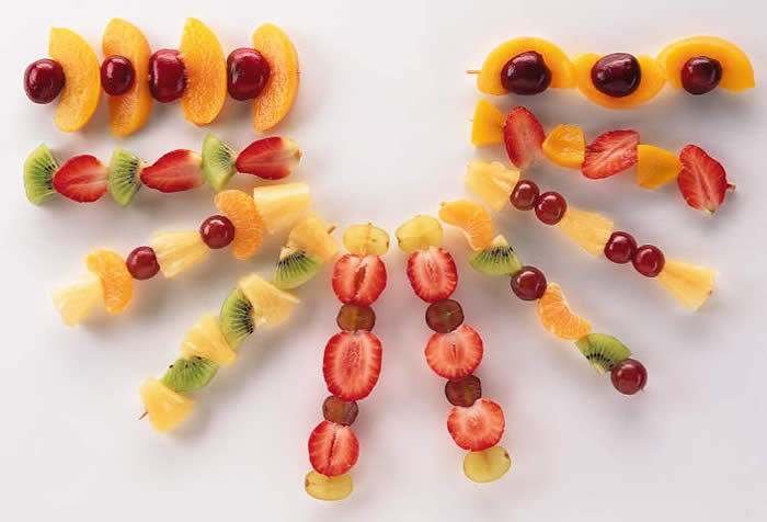 Fruit Kebabs with Butterscotch Sauce