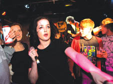 MayKay wades into the audience at the Barfly