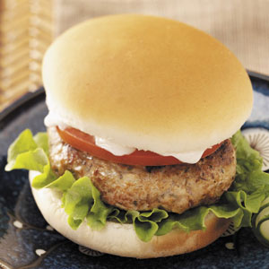 Greek-style chicken burgers