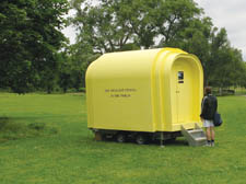 The worlds smallest cinema, which makes up part of the Frieze Art Fair