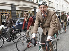 Dapper chaps cycled from Savile Row to Bethnal Green Working Men's Club