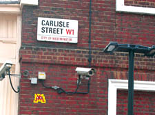 The alien tiles on the walls of buildings in Carlisle Stree