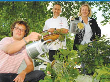 Hugh Fearnley Whittingstall, Michel Roux jr and Rosie Boycott, dig in