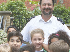 PC Solars with visiting youngsters from Soho Parish School